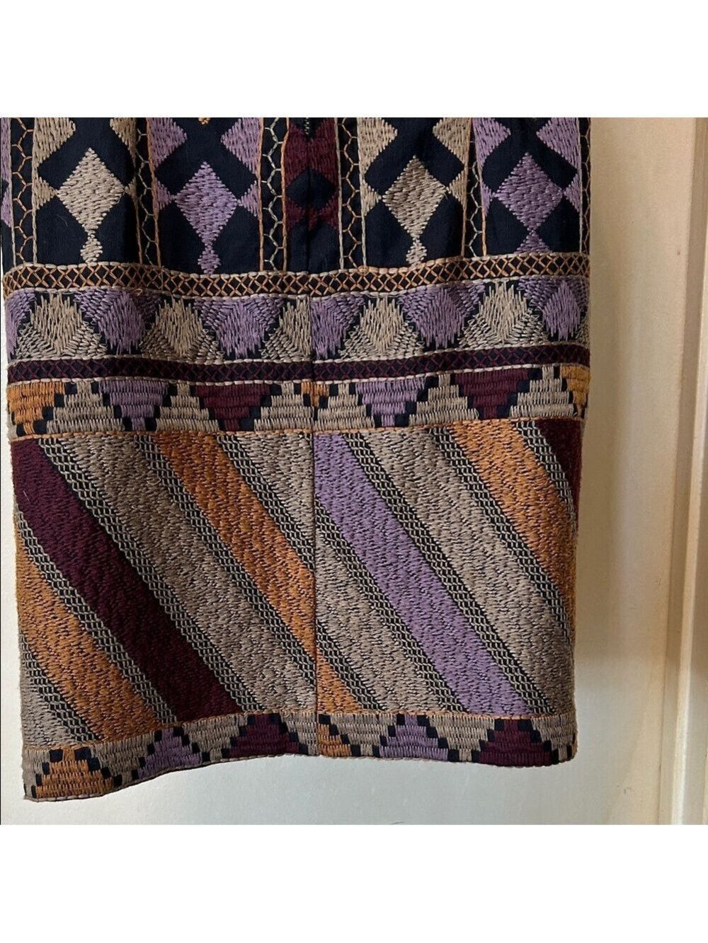 Free People Multicolor Aztec Embroidered Mini Dress size S - Picture 9 of 11